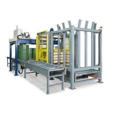 200升鐵桶碼垛，潤(rùn)滑油、化工行業(yè)200L桶移載式碼垛機(jī)