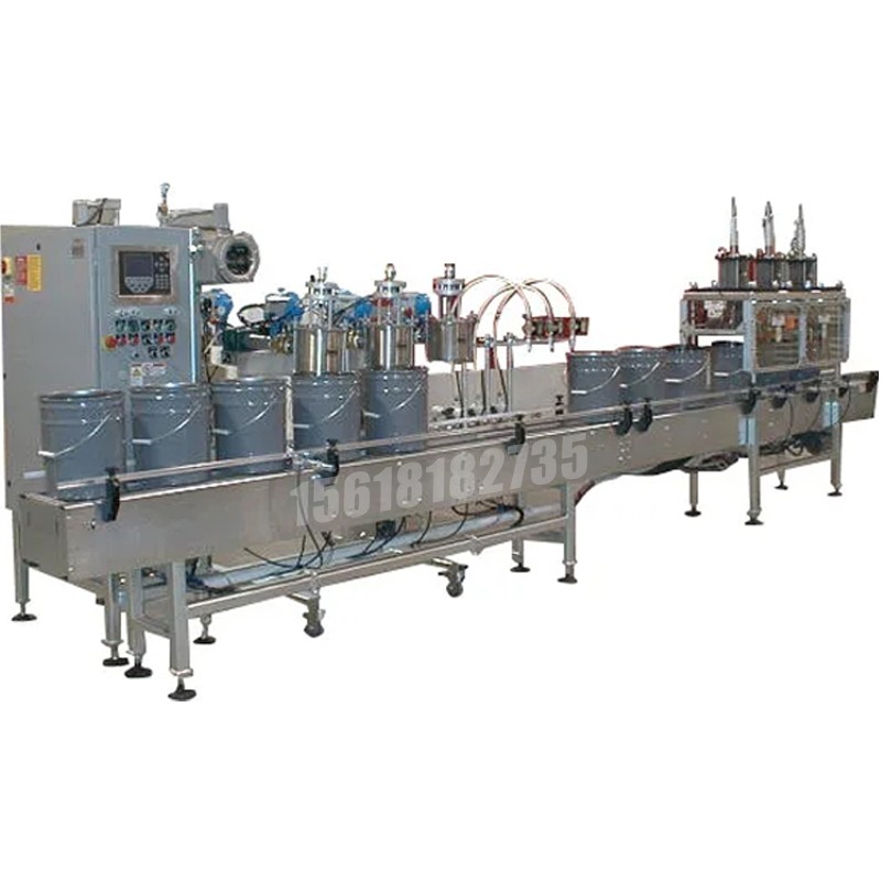 3頭在線自動凈重灌裝和卷曲封口機(jī)